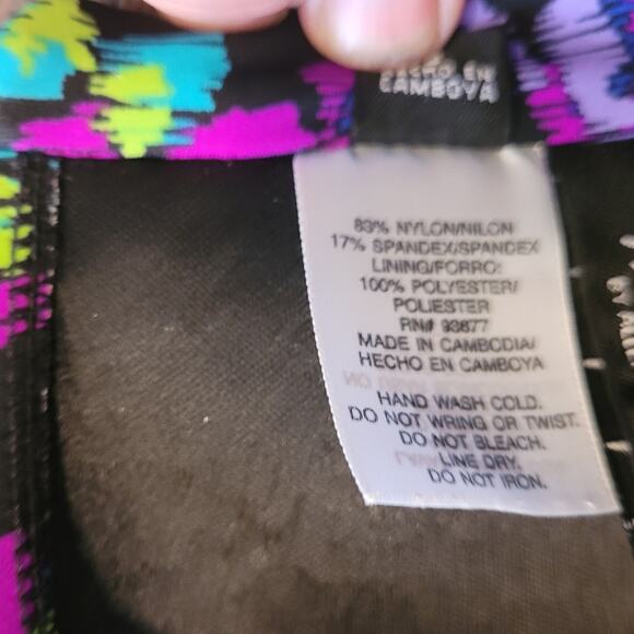 Allen B Swim Bandeau Bikini Top Women’s 8 Multicolor Floral Strapless Swimwear - Picture 6 of 8